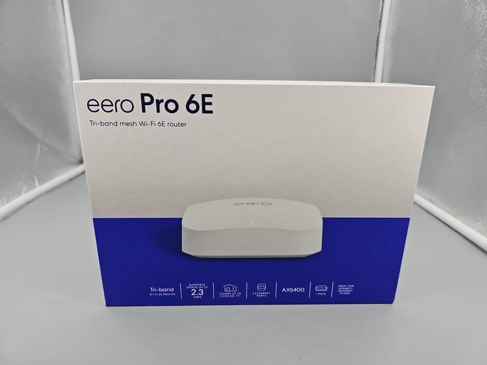 Eero Pro 6E (1-Pack) AXE5400 Tri-Band Mesh Wi-Fi 6E Router Brand New Open Box